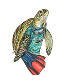 Sea Turtle - Snorkeling - Print