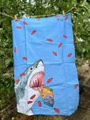 Shark + Fish - Snack Attack - Tea Towel