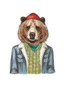 Grizzly Bear - Hipster - Print