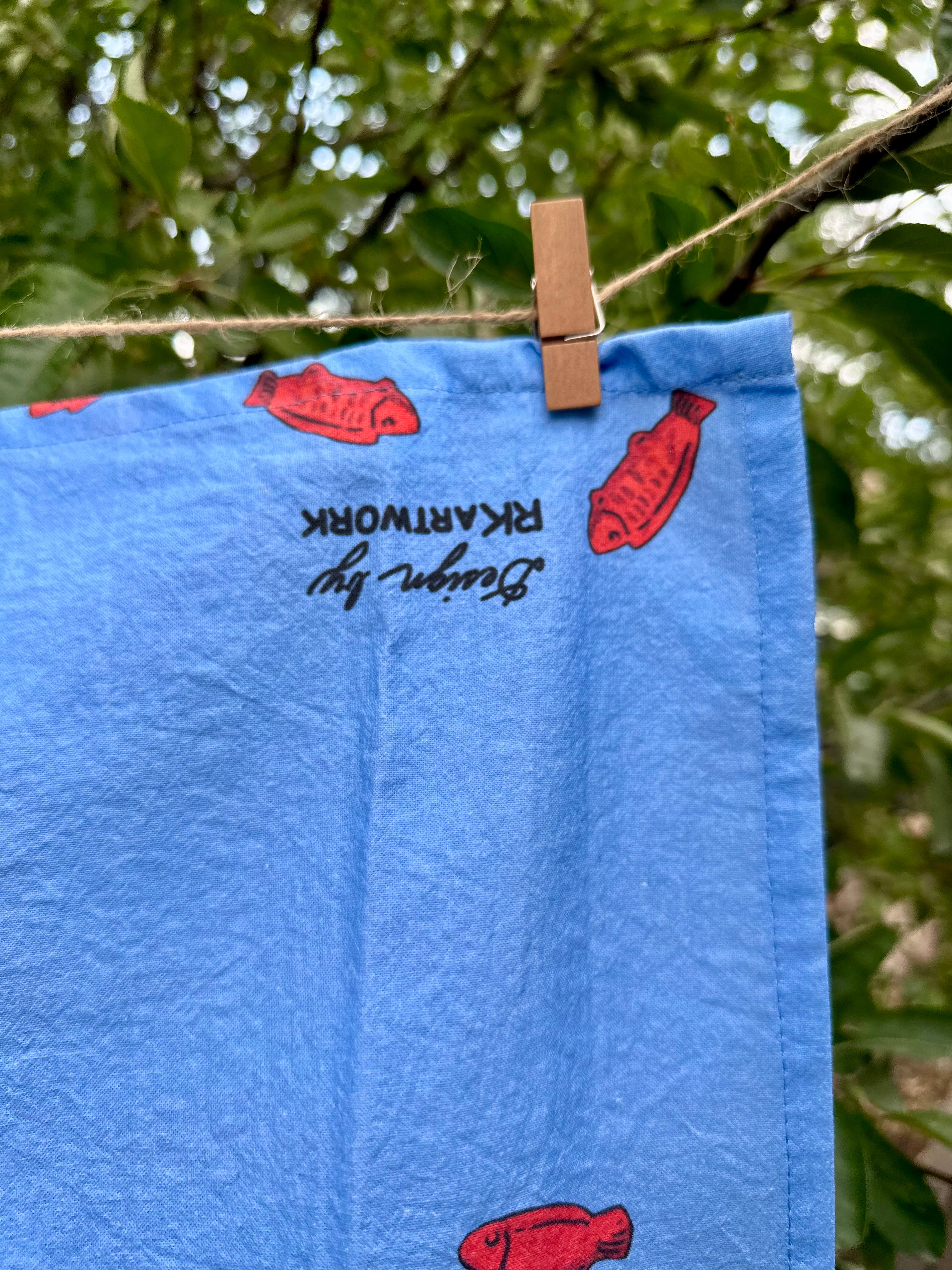 Shark + Fish - Snack Attack - Tea Towel