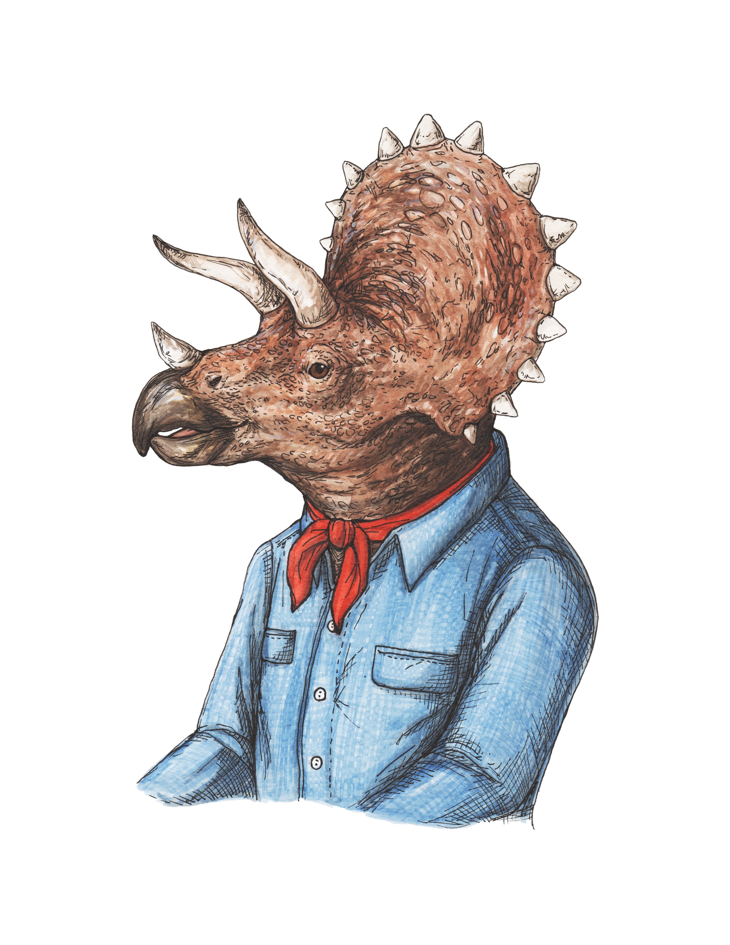 Triceratops - Jurassic Dinosaur - Print