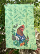 Chicken + Garden - Tea Towel