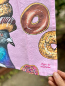Pigeon + Donuts - Snack Attack - Tea Towel