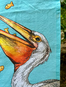 Pelican + Fish - Snack Attack - Tea Towel