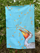 Pelican + Fish - Snack Attack - Tea Towel