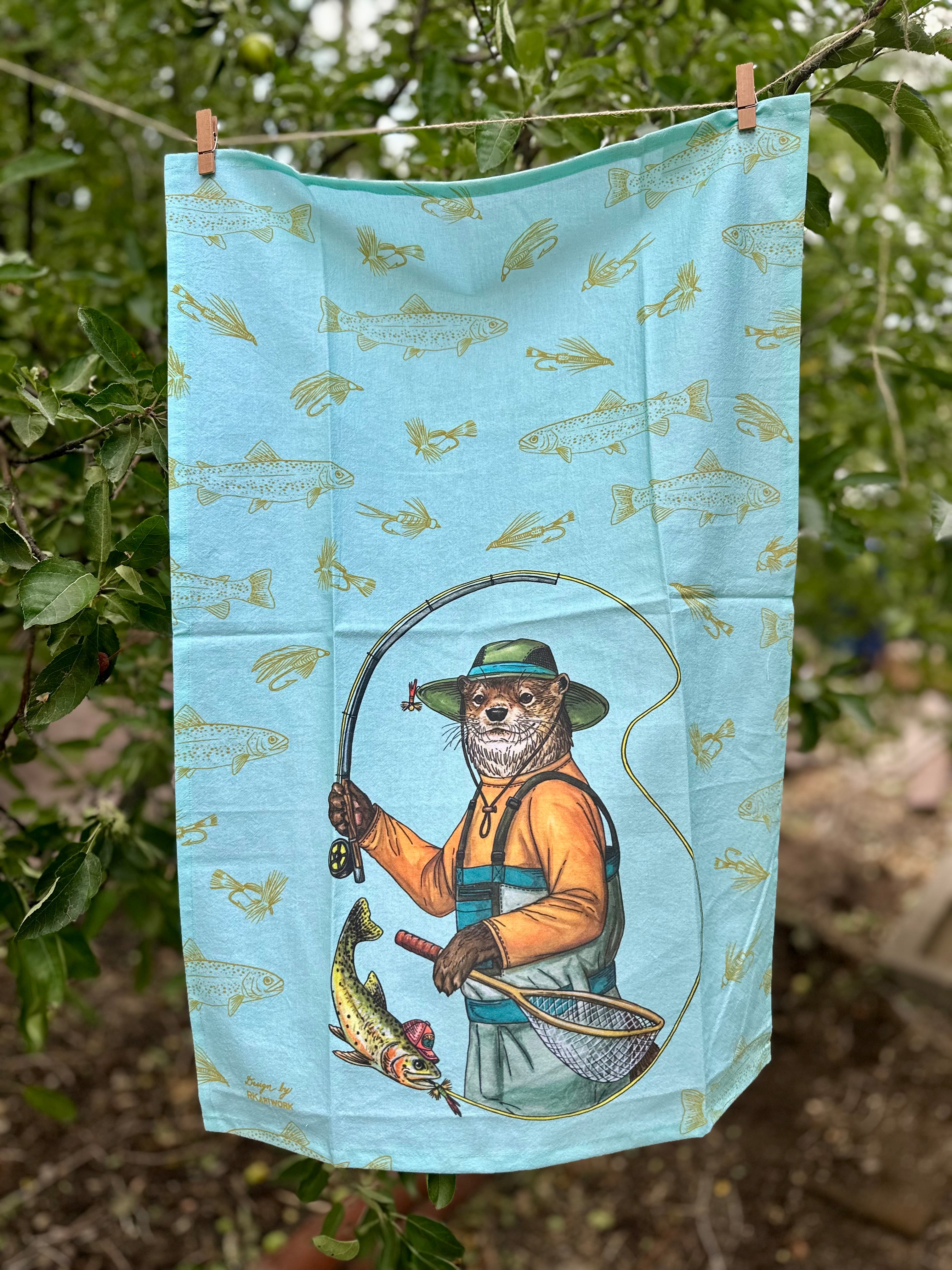 River Otter - Fly Fishing - Tea Towel