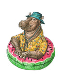 Hippo + Watermelon - Print