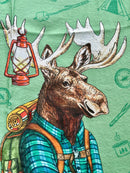 Moose - Hiking - Camping - Tea Towel