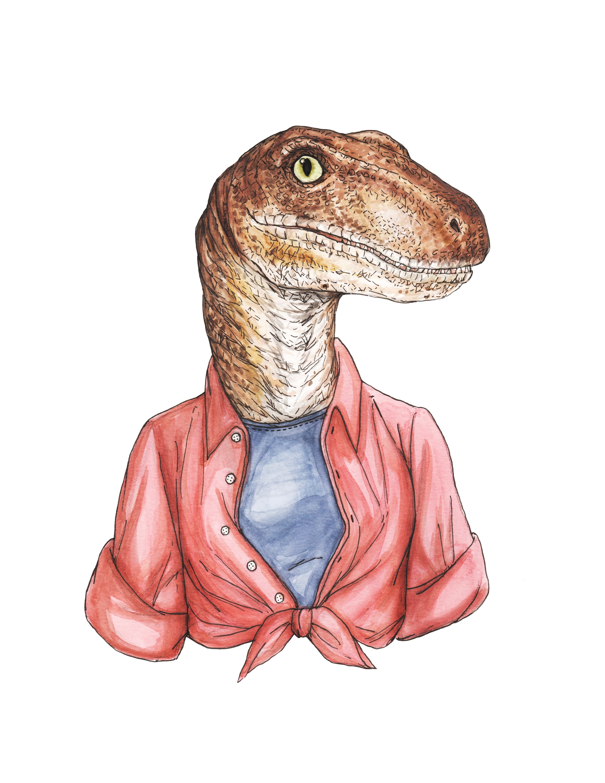 Velociraptor - Jurassic Dinosaur - Print