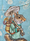 Squirrel + Mushrooms - Tea Towel