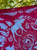 Camp Critters Bandana - Burgundy + Blue