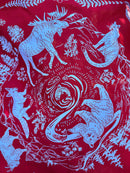 Camp Critters Bandana - Burgundy + Blue