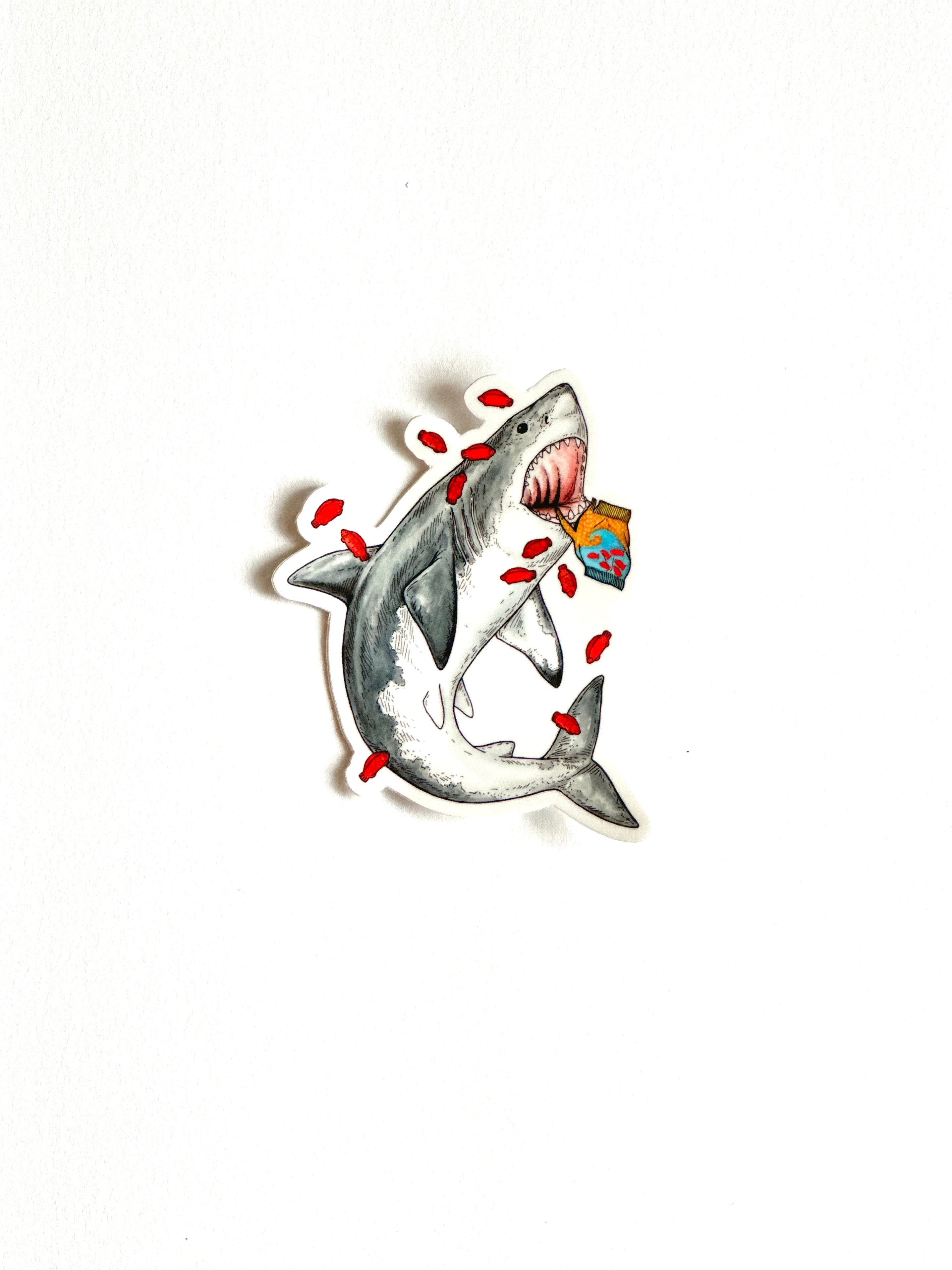 Shark + Fish - Vinyl Sticker