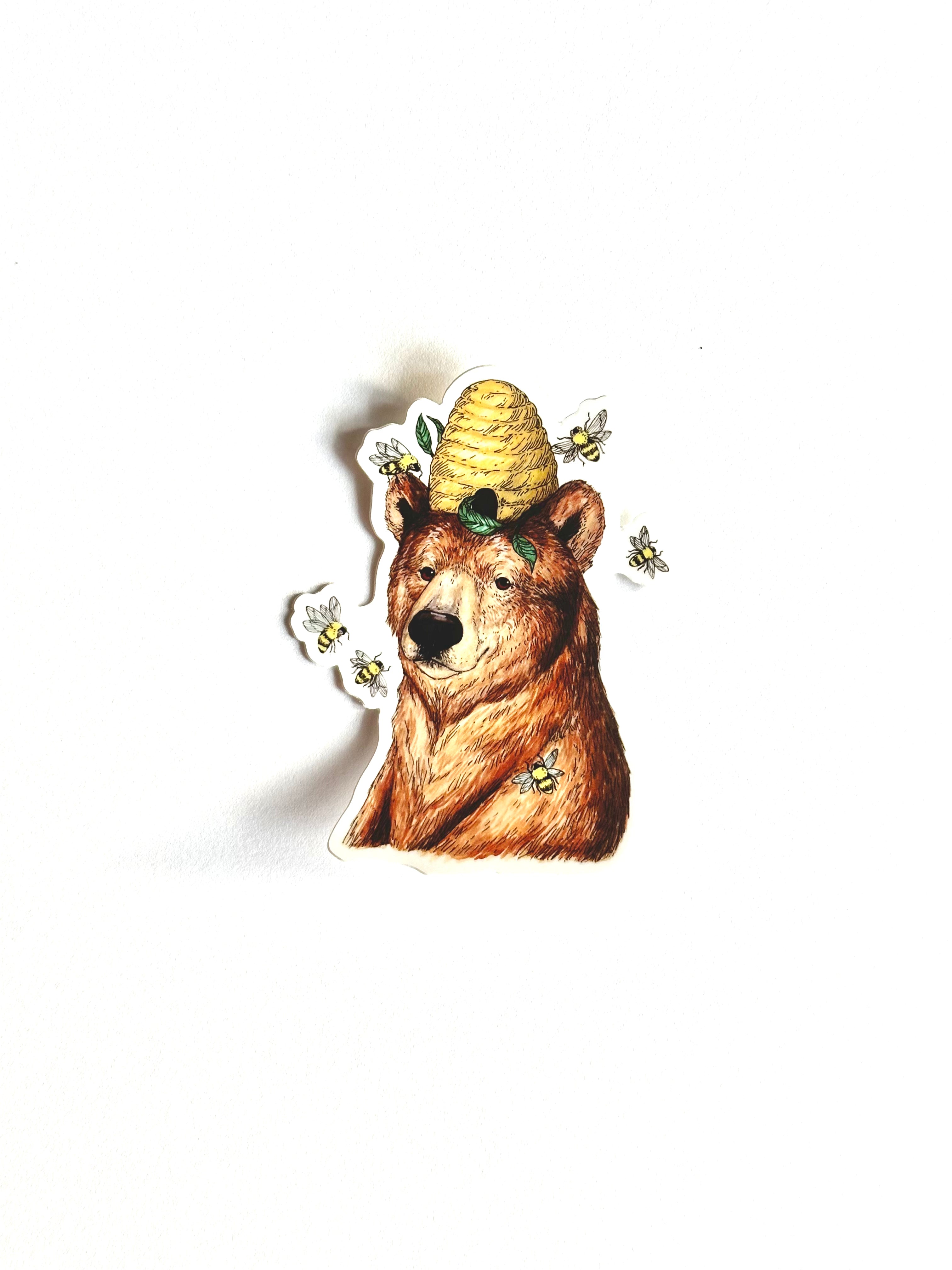 Bear + Honey - Vinyl Sticker