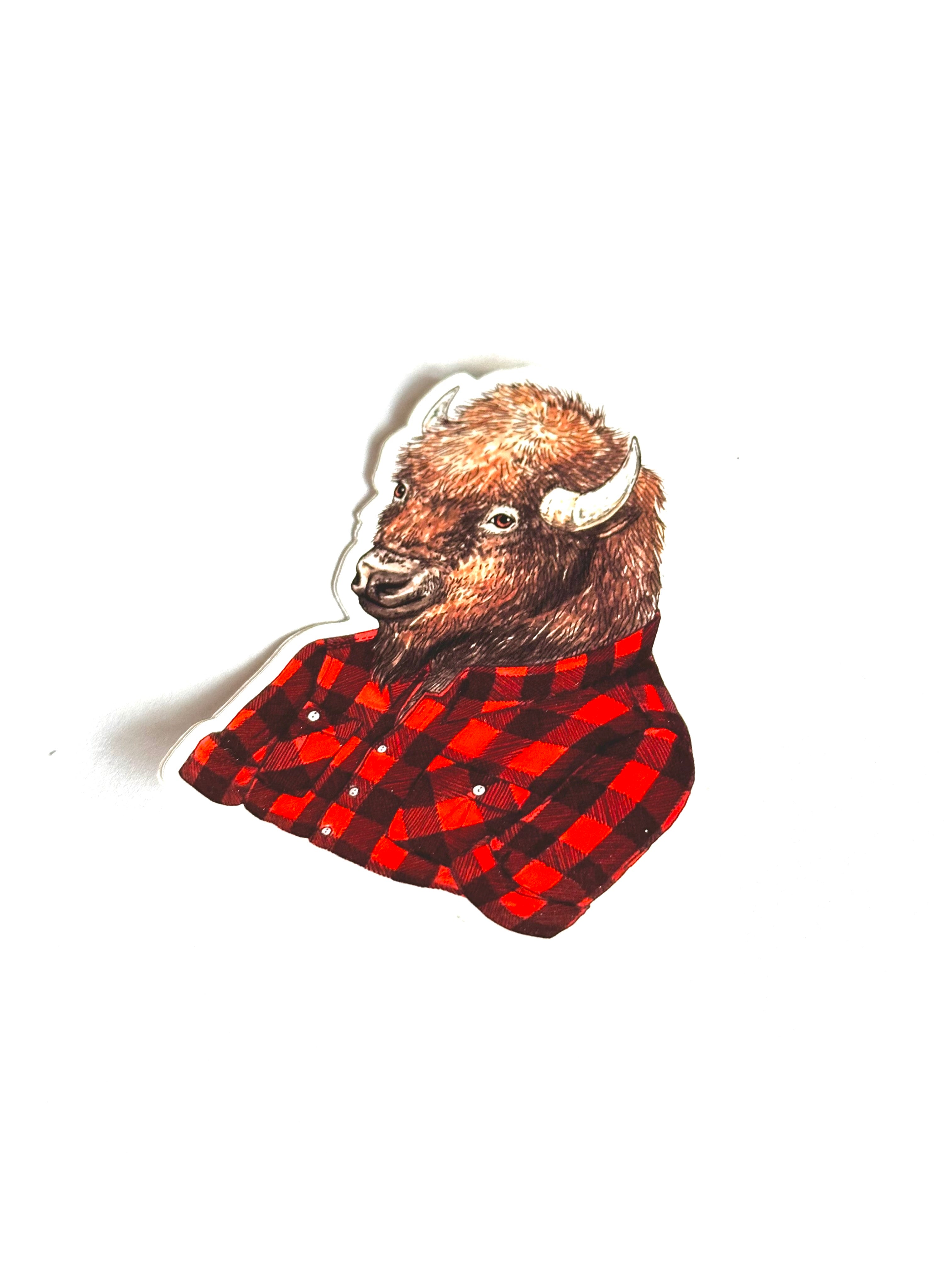 Bison - Buffalo Plaid - Vinyl Sticker