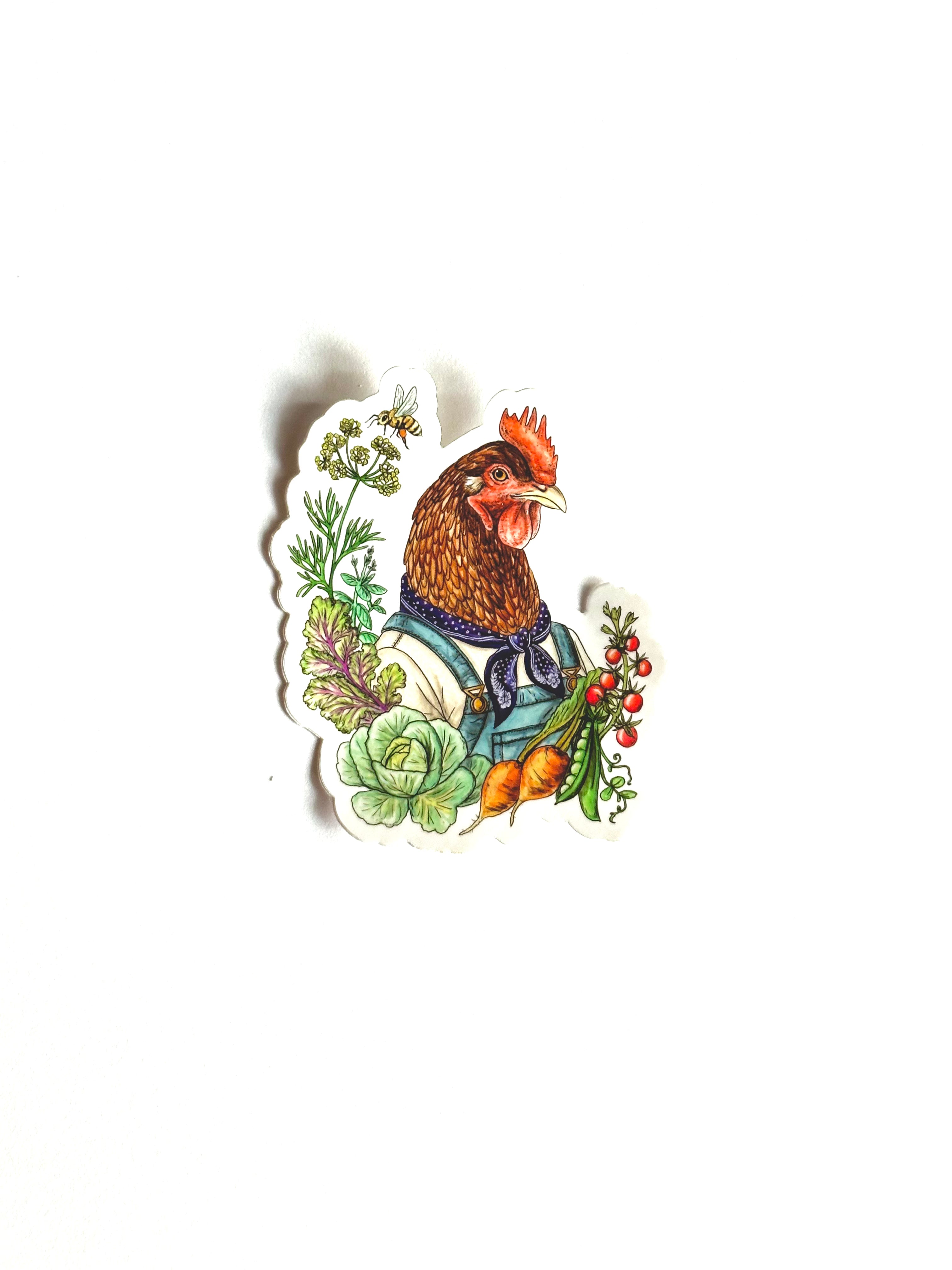 Chicken + Garden - Vinyl Sticker