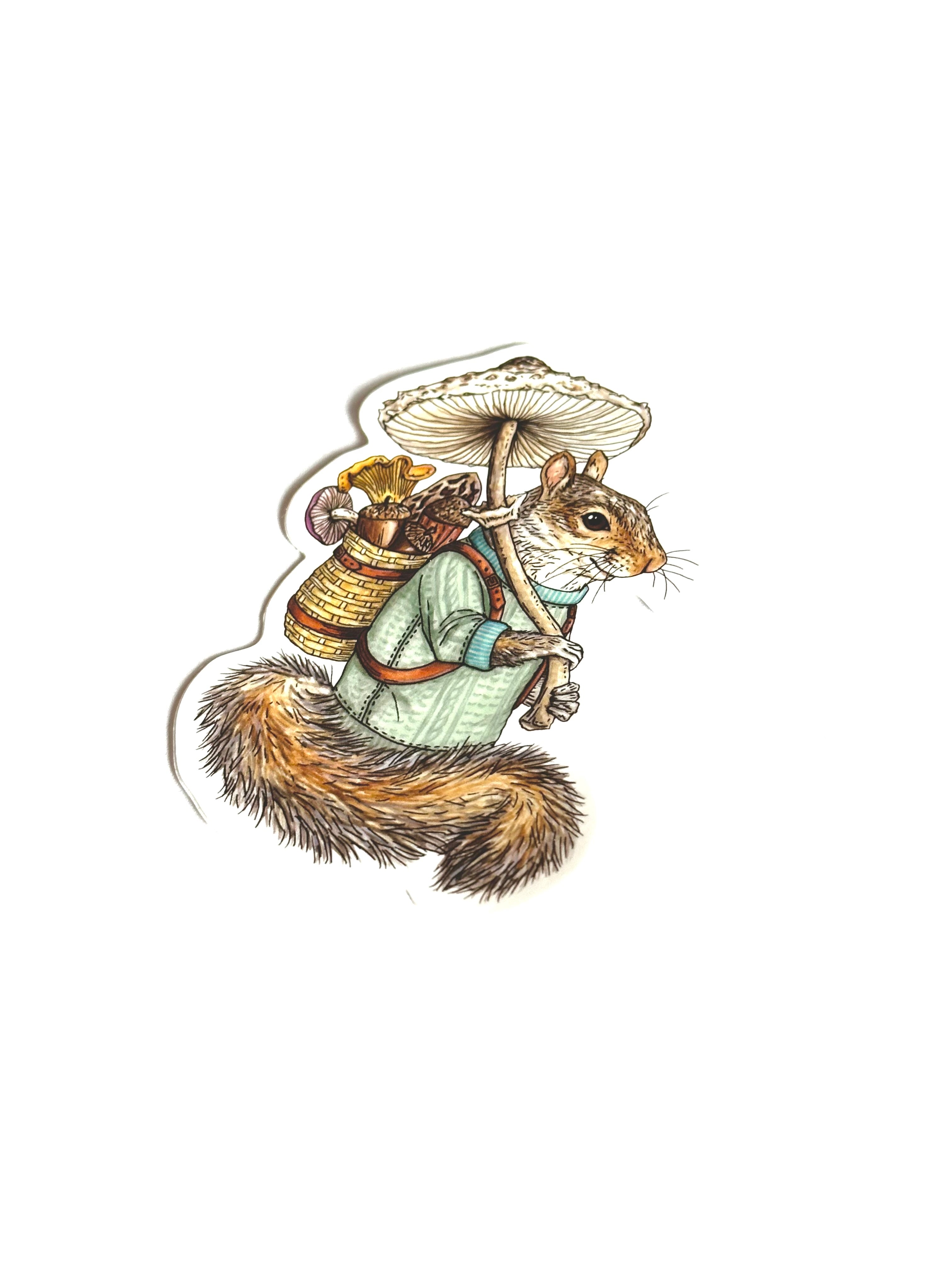 Squirrel - Mushroom Forger - Vinyl Sticker